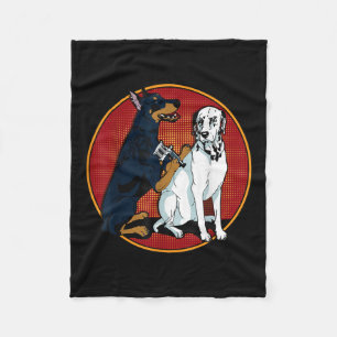 Cute Fashionable Doberman Tattooing Dalmatian Dog Fleece Blanket