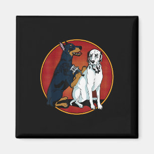 Cute Fashionable Doberman Tattooing Dalmatian Dog  Magnet