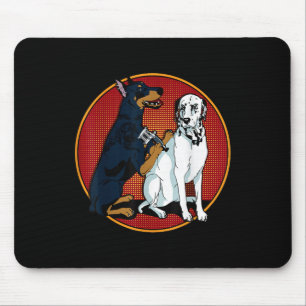 Cute Fashionable Doberman Tattooing Dalmatian Dog Mouse Pad