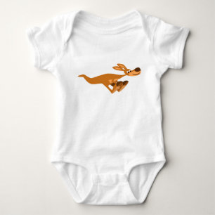 Cute Fast Cartoon Kangaroo Baby Apparel Bodysuit