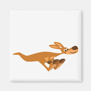 Cute Fast Cartoon Kangaroo Magnet