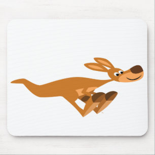 Cute Fast Cartoon Kangaroo Mousepad
