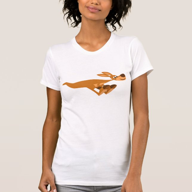 Cute Fast Cartoon Kangaroo Women T-Shirt (Front)