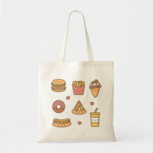 Cute Fast Food Burger Fries Doughnut Pizza Tote