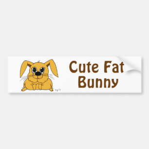 Cute Fat Bunny Bumpersticker Bumper Sticker