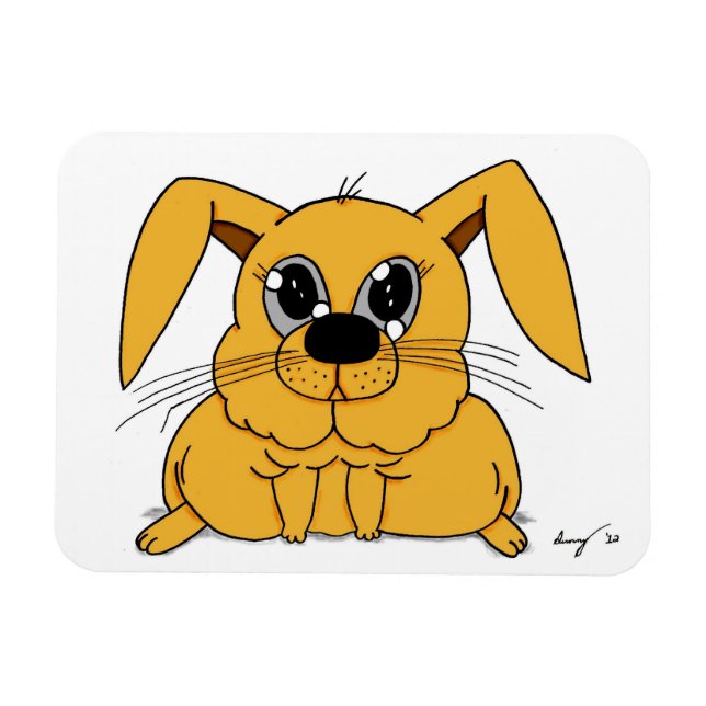 Cute Fat Bunny Flexible Magnet (Horizontal)