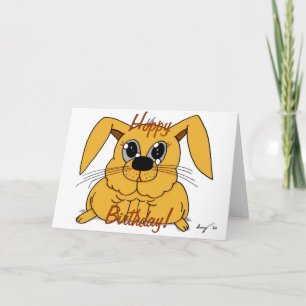 Cute Fat Bunny "Hoppy Birthday!" Card
