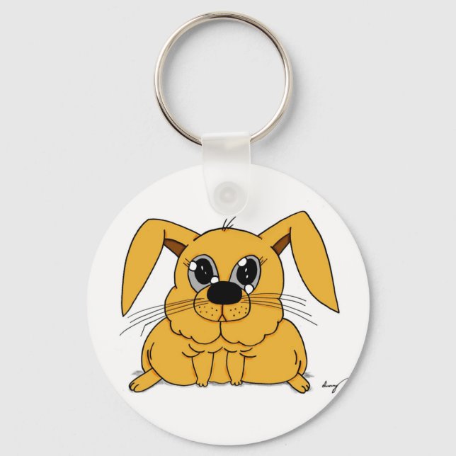 Cute Fat Bunny Keychain (Front)