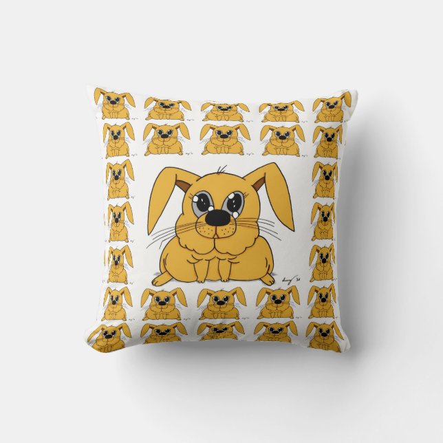 Cute Fat Bunny Pillow (Front)