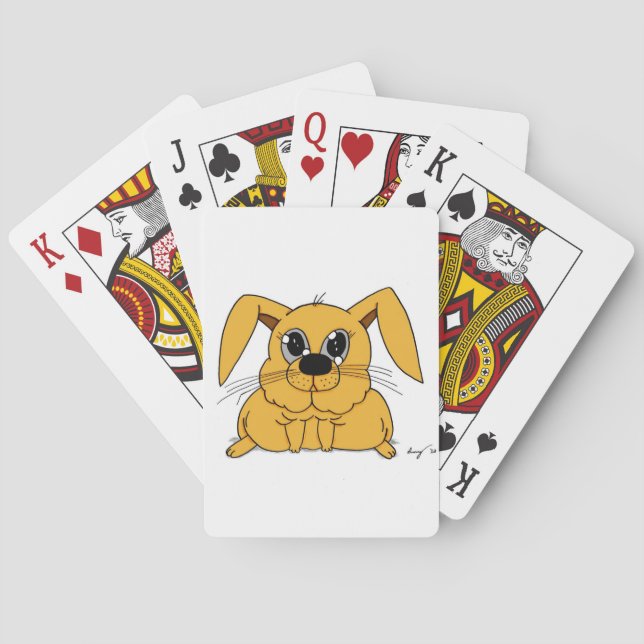 Cute Fat Bunny Playing Cards (Back)
