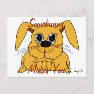 Cute Fat Bunny "Somebunny Misses You" Postcard