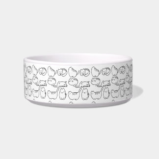 Cute fat cartoon kawaii cat set bowl