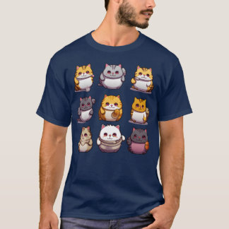 Cute fat cats and friends funny T-Shirt