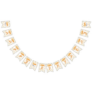Cute Fat Orange Cat 1st Birthday Bunting