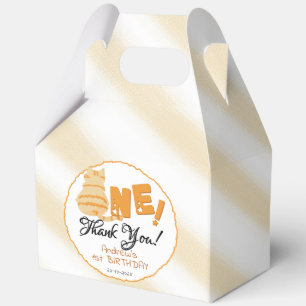 Cute Fat Orange Cat 1st Birthday Favour Box