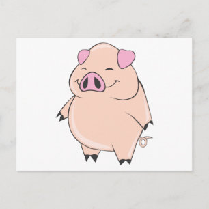 Cute Fat Pig Postcard