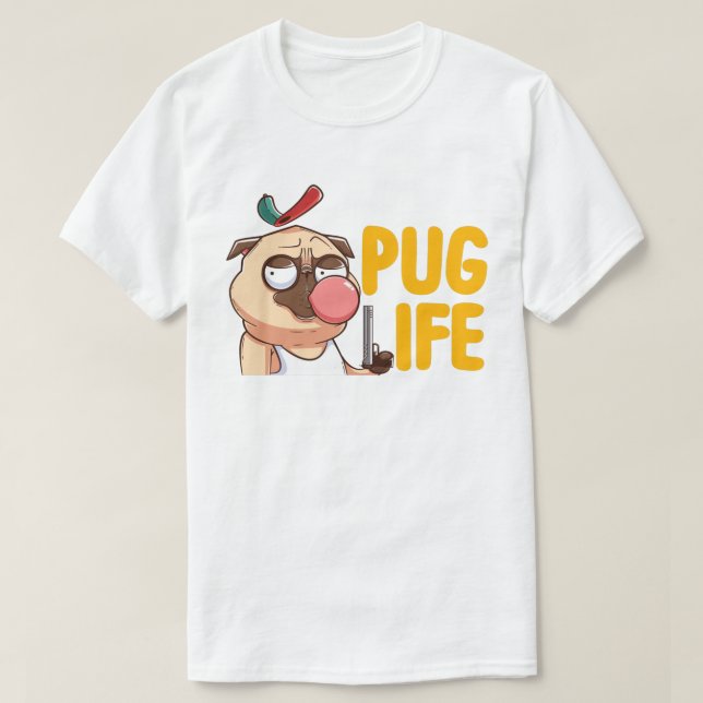 Cute Fat Pug T-Shirt (Design Front)