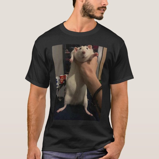 Cute Fat Rat Being Grabbed Meme T-Shirt (Front)