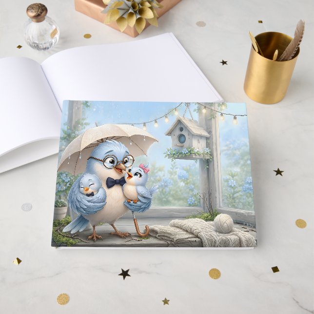 Cute Father Bird Guest Book Collection (Front Open)