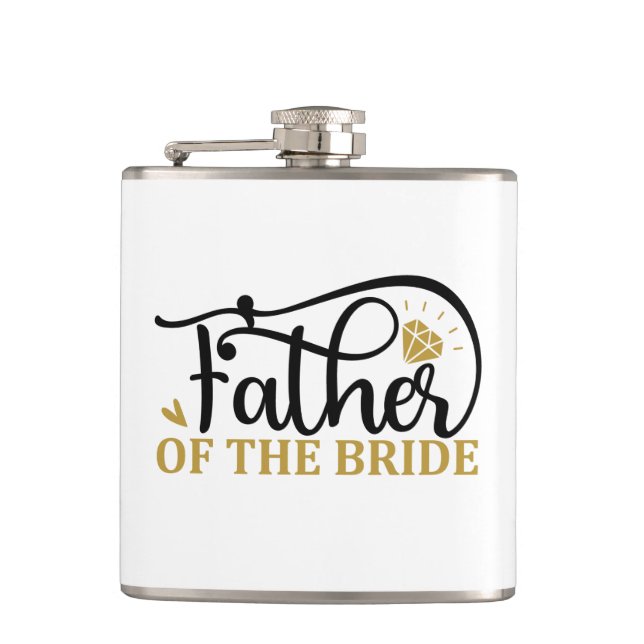 Cute Father Of The Bride  Hip Flask (Front)