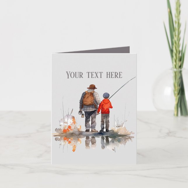 Cute Father Son add text  Card (Front)
