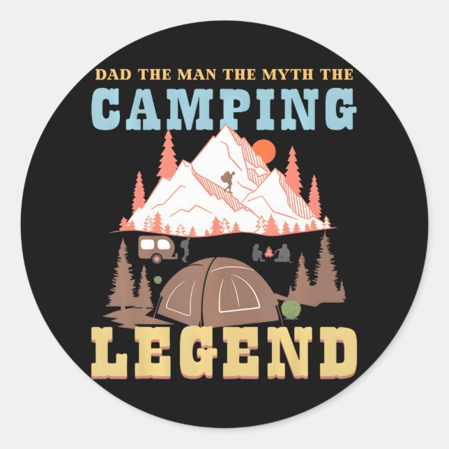 Cute Father's Day Dad The Man The Myth The Classic Round Sticker (Front)