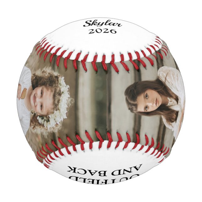 Cute Fathers Day Photo Collage Baseball (Back)
