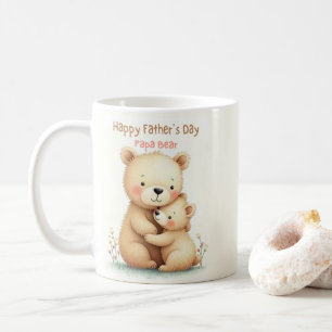 Cute Fathers Day with Bears Soft Pastel Animal  Coffee Mug