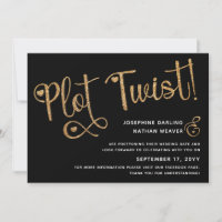 Cute Faux Gold Black Plot Twist Postponed Wedding