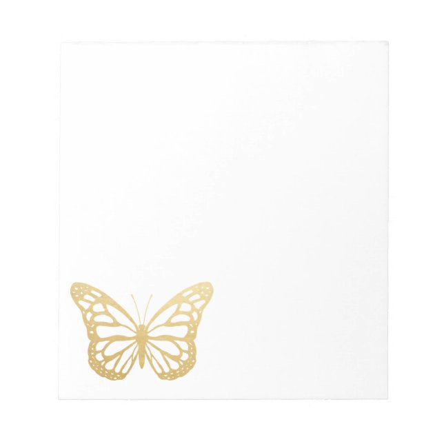Cute Faux Gold Foil Butterfly  Notepad (Front)