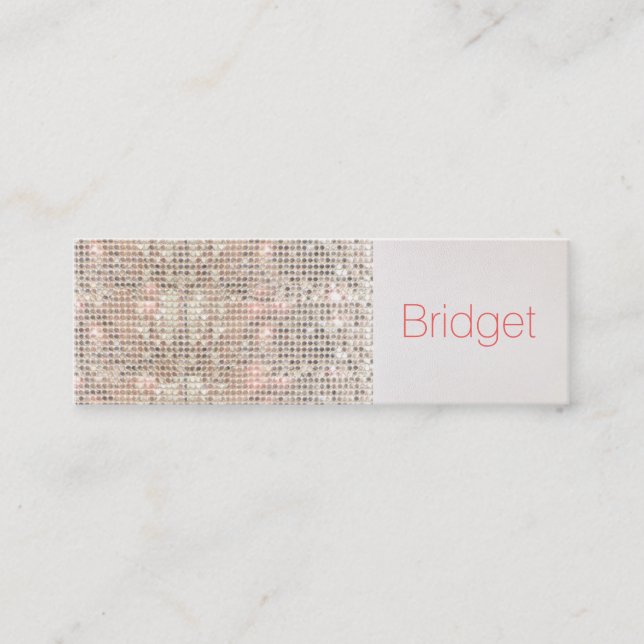 Cute Faux Sequins Beauty Fashion Makeup Artist 2 Mini Business Card (Front)
