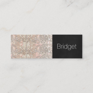 Cute Faux Sequins Beauty Fashion Makeup Artist 3 Mini Business Card