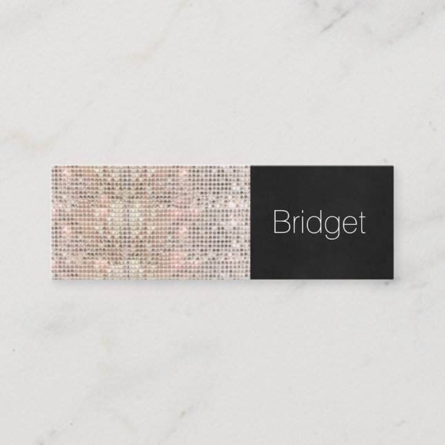 Cute Faux Sequins Beauty Fashion Makeup Artist 3 Mini Business Card (Front)