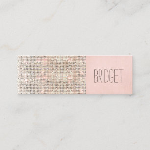 Cute Faux Sequins Beauty Fashion Makeup Artist Mini Business Card
