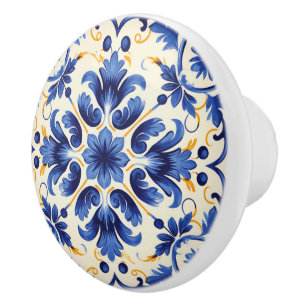 Cute faux tile Portuguese  Ceramic Knob