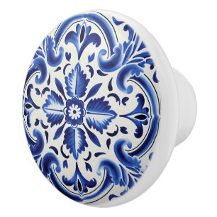 Cute faux tile Portuguese Ceramic Knob