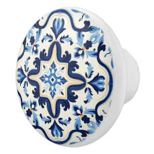 Cute faux tile Portuguese Ceramic Knob