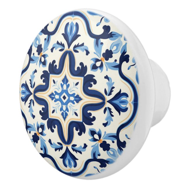 Cute faux tile Portuguese  Ceramic Knob (Right)
