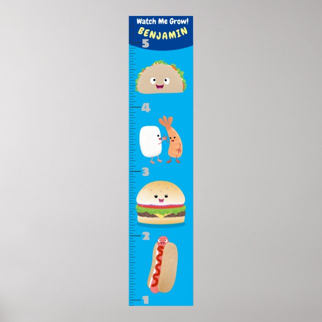 Cute favourite meal cartoon growth chart (Front)