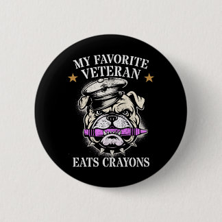 Cute Favourite Veteran Eats Crayons Squad Military 6 Cm Round Badge