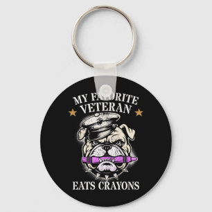 Cute Favourite Veteran Eats Crayons Squad Military Key Ring