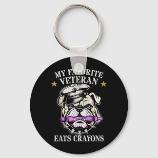 Cute Favourite Veteran Eats Crayons Squad Military Key Ring