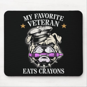 Cute Favourite Veteran Eats Crayons Squad Military Mouse Pad