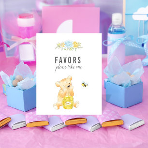 Cute Favours Table Boy Teddy Bear Baby Shower Poster