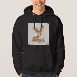 Cute Fawn Autumn Leaves Hoodie