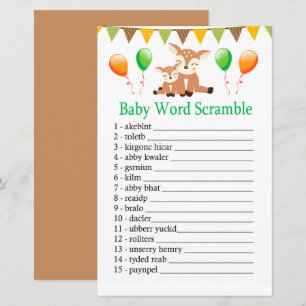 Cute fawn Baby word scramble game