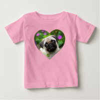 Cute Fawn Coloured Pug Puppy Dog Face Pet Photo -