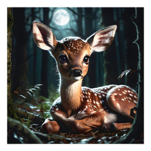Cute fawn deer photo print