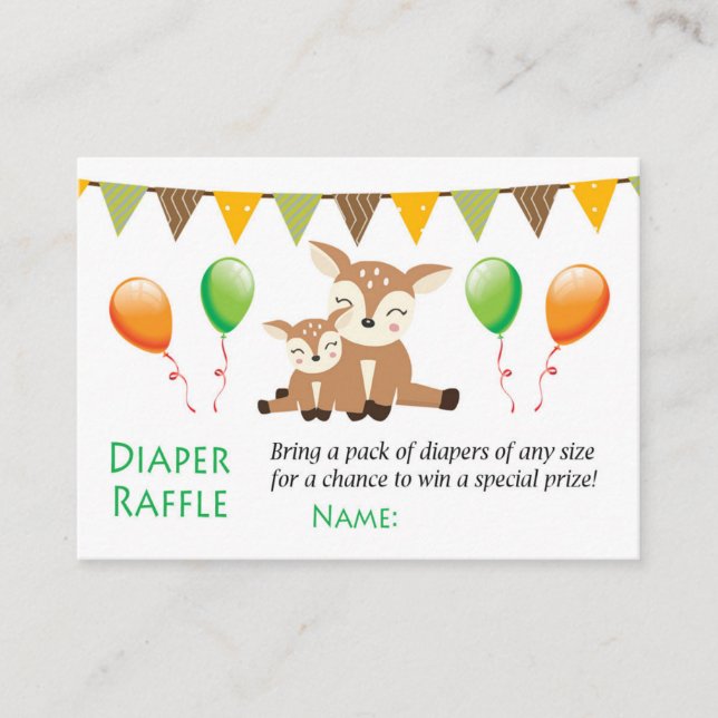 Cute fawn Diaper Raffle Tickets (Front)