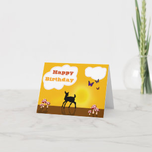 Cute Fawn - Happy Birthday Greeting Card